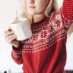 Vintage | Fair Isle Printed Knitted Sweater